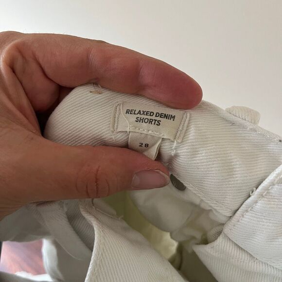 Madewell Relaxed White Denim cut off Shorts Size 28 Style #MC904 - Picture 7 of 8